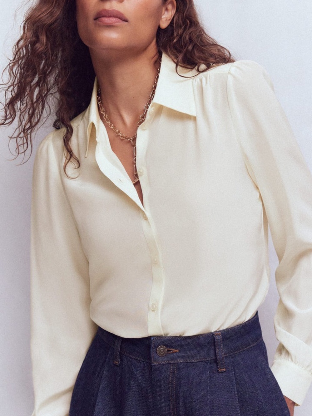 Boden Silk Button Down Shirt